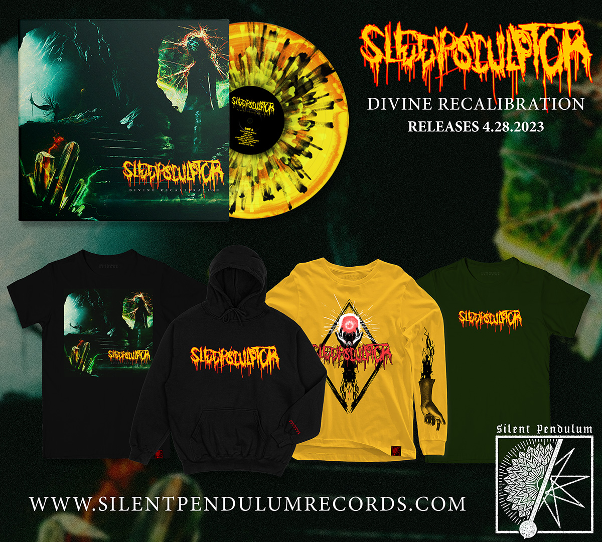 Pre-order Sleepsculptor's album Divine Recalibration on Silent Pendulum Records' web store.